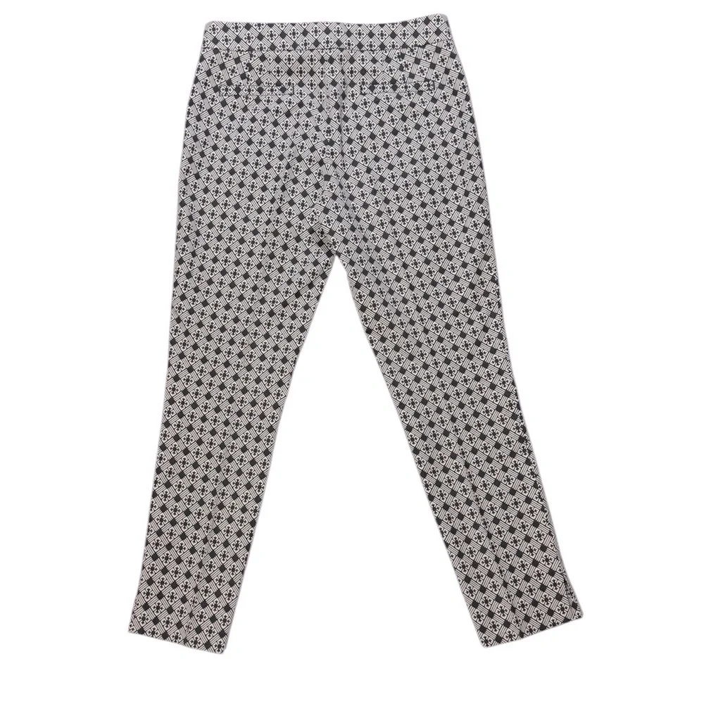 Tory Burch 4 'Callie' Jacquard Seamed Crop Pants Black and Ivory